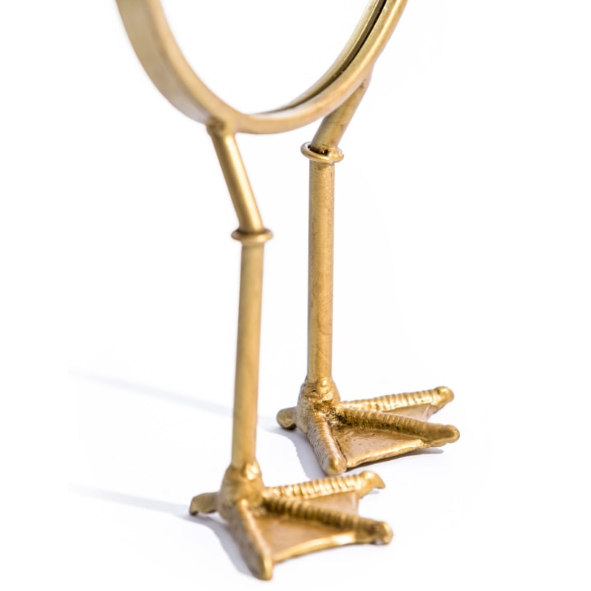Gold bird stand on a white background
