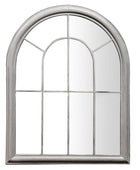 Distressed Grey Arched Outdoor Garden Wall Mirror - The Farthing