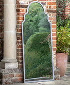 Distressed Grey Curved Arched Garden Wall Mirror FARTHING