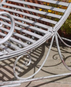 Distressed Grey Metal Garden Lounger - The Farthing