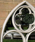 Distressed Off White Gothic Window Inspired Outdoor Garden Wall Mirror - The Farthing