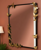 Distressed Rectangular Butterfly Wall Mirror