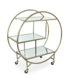 Distressed Silver Art Deco Drinks Trolley