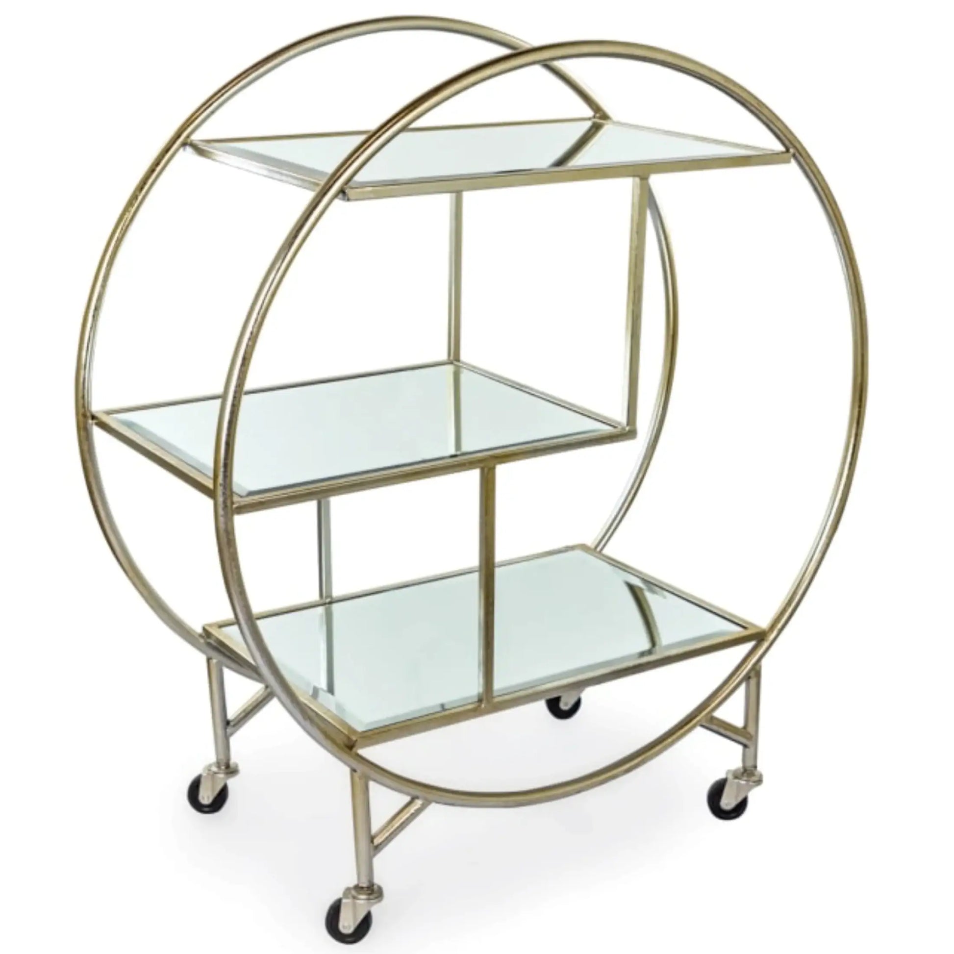 Distressed Silver Art Deco Drinks Trolley 3