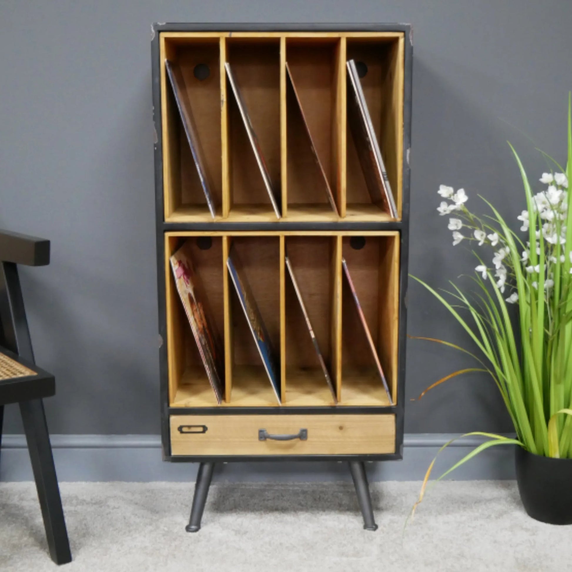 Distressed Tall Vinyl Storage Cabinet 3