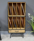 Distressed Tall Vinyl Storage Cabinet 3