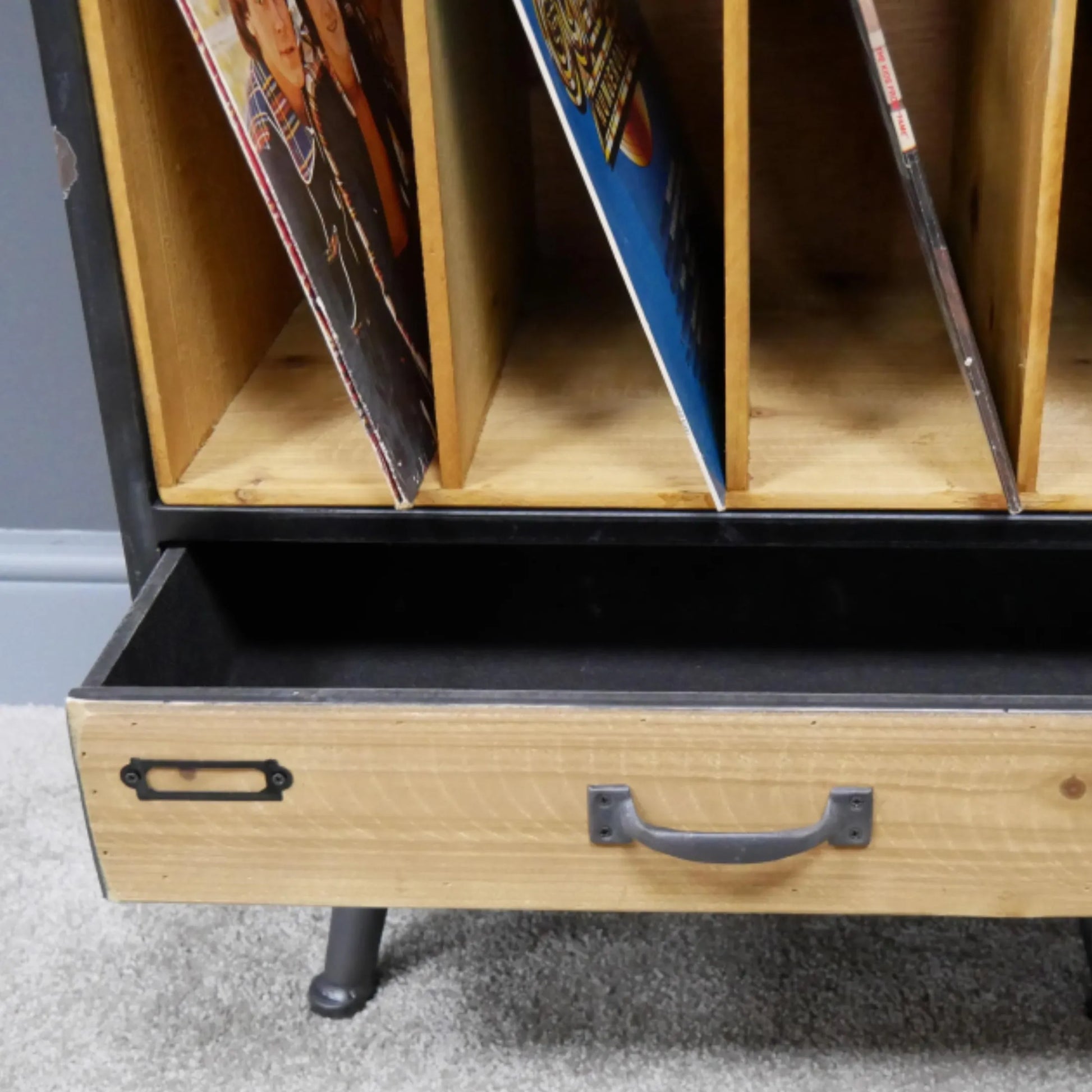 Distressed Tall Vinyl Storage Cabinet 5