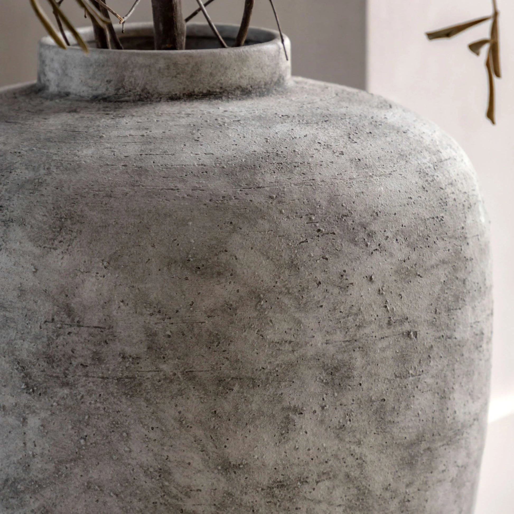 Distressed Textured Grey Urn Vase | The Farthing 4