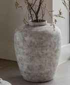 Distressed Textured Grey Urn Vase | The Farthing