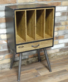 Distressed Vinyl Storage Cabinet 1