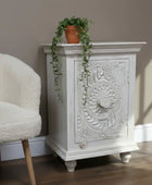 DistressedWhiteCravedWoodCabinet3