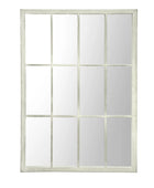 Distressed White Outdoor Garden Window Wall Mirror