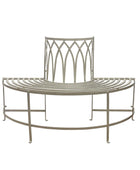 Distressed White Outdoor Semi Circle Tree Bench Seat - The Farthing