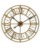 Distressed Gold Skeleton Wall Clock