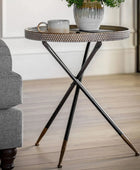 Distressed Metal Tripod Legged Side Table FARTHING