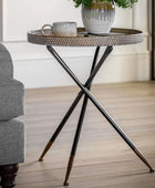 Distressed Metal Tripod Legged Side Table FARTHING