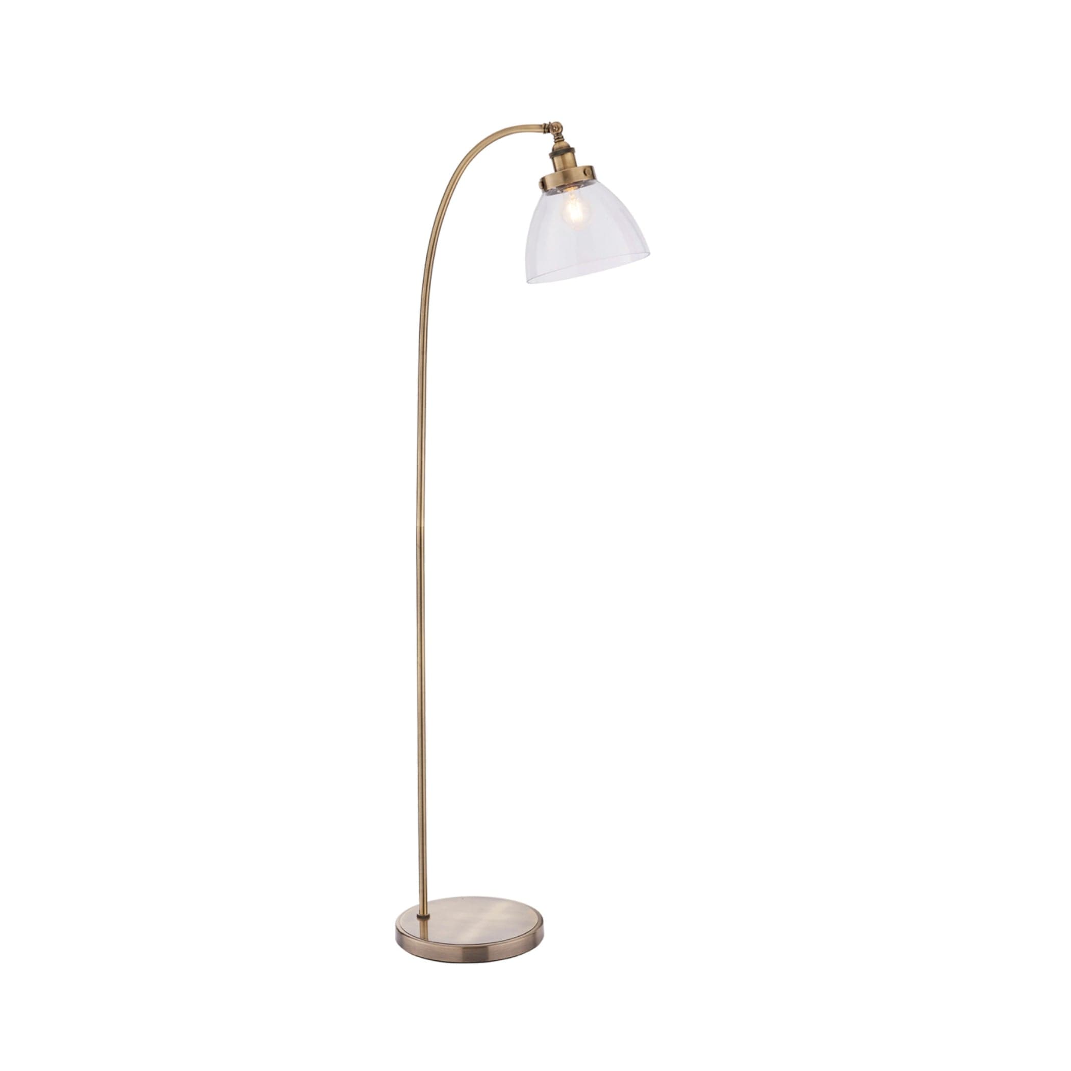 Domed Glass Burnished Brass Floor Lamp 2