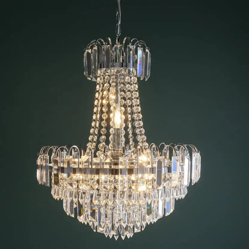 Crystal chandelier on a dark background