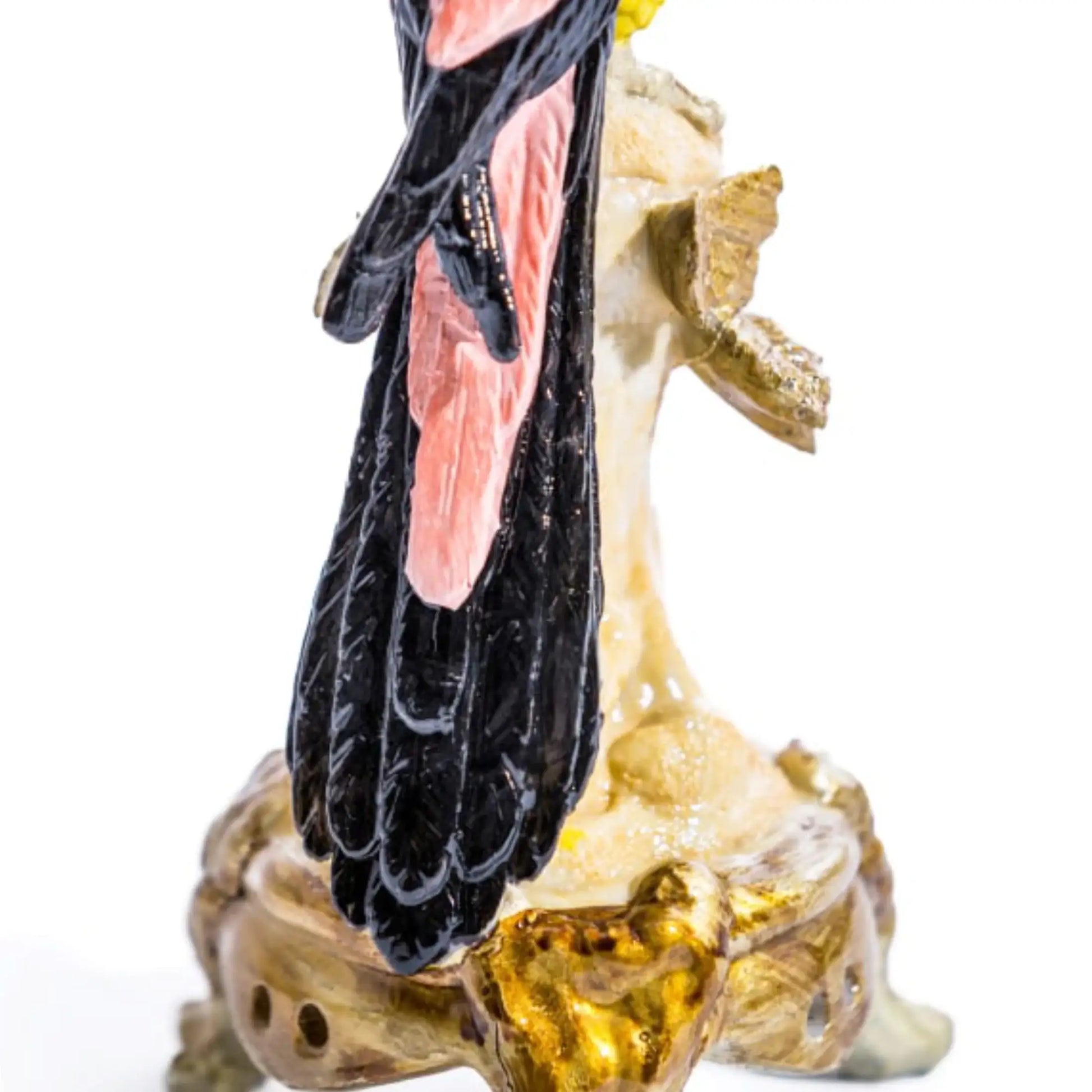 Decorative figurine of a bird on a white background