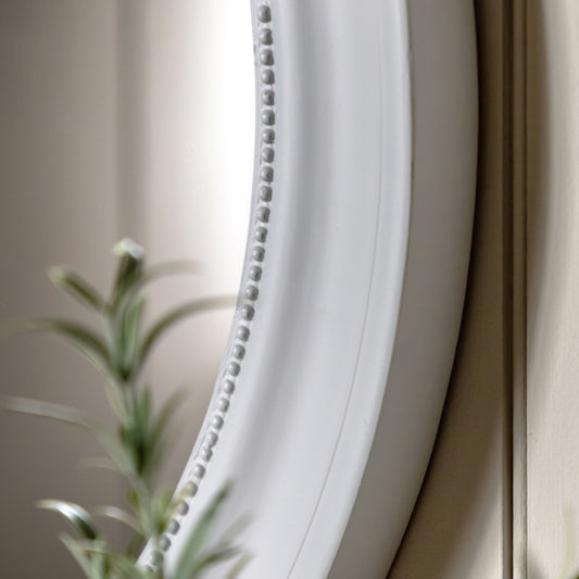 Elegant Round Beaded Wall Mirror - Stone Colour-way 5