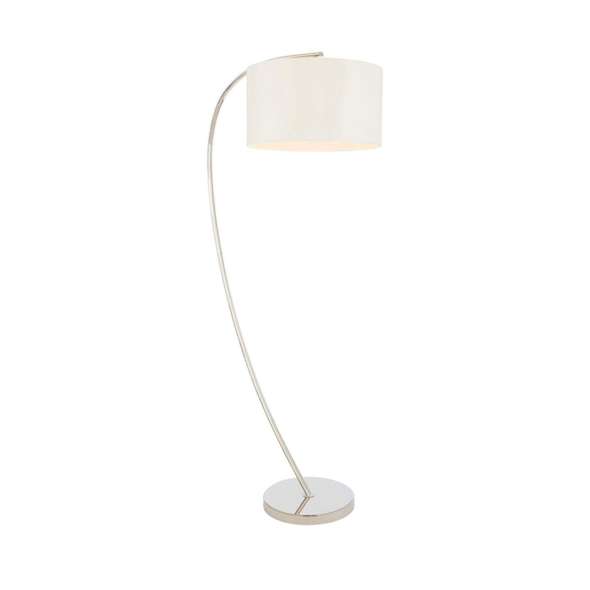 Elegantly Arched Bright Nickel Floor Lamp - The Farthing