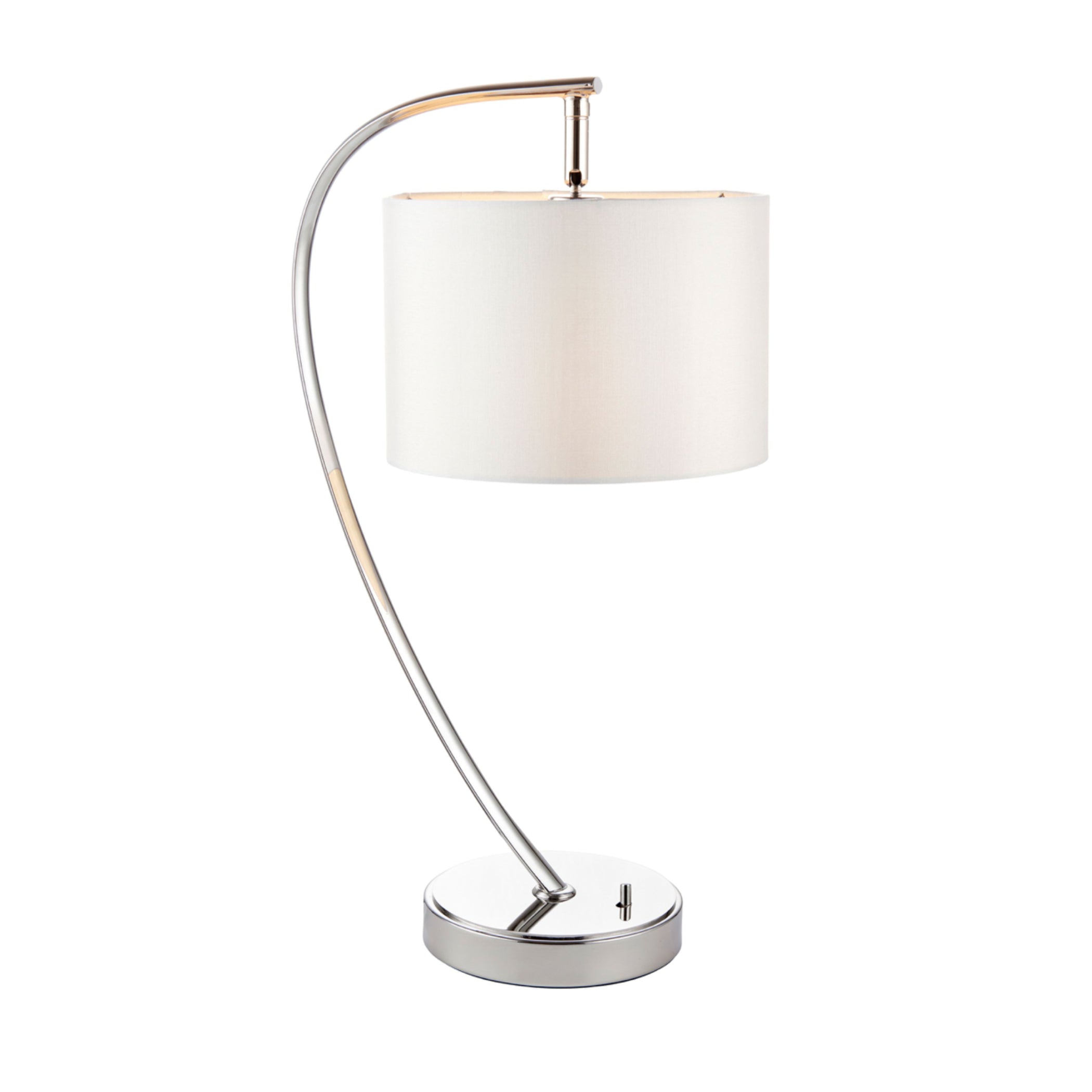 Elegantly Arched Bright Nickel Table Lamp 3