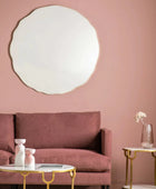 Extra Large Circular Wavy Edge Gold Wall Mirror