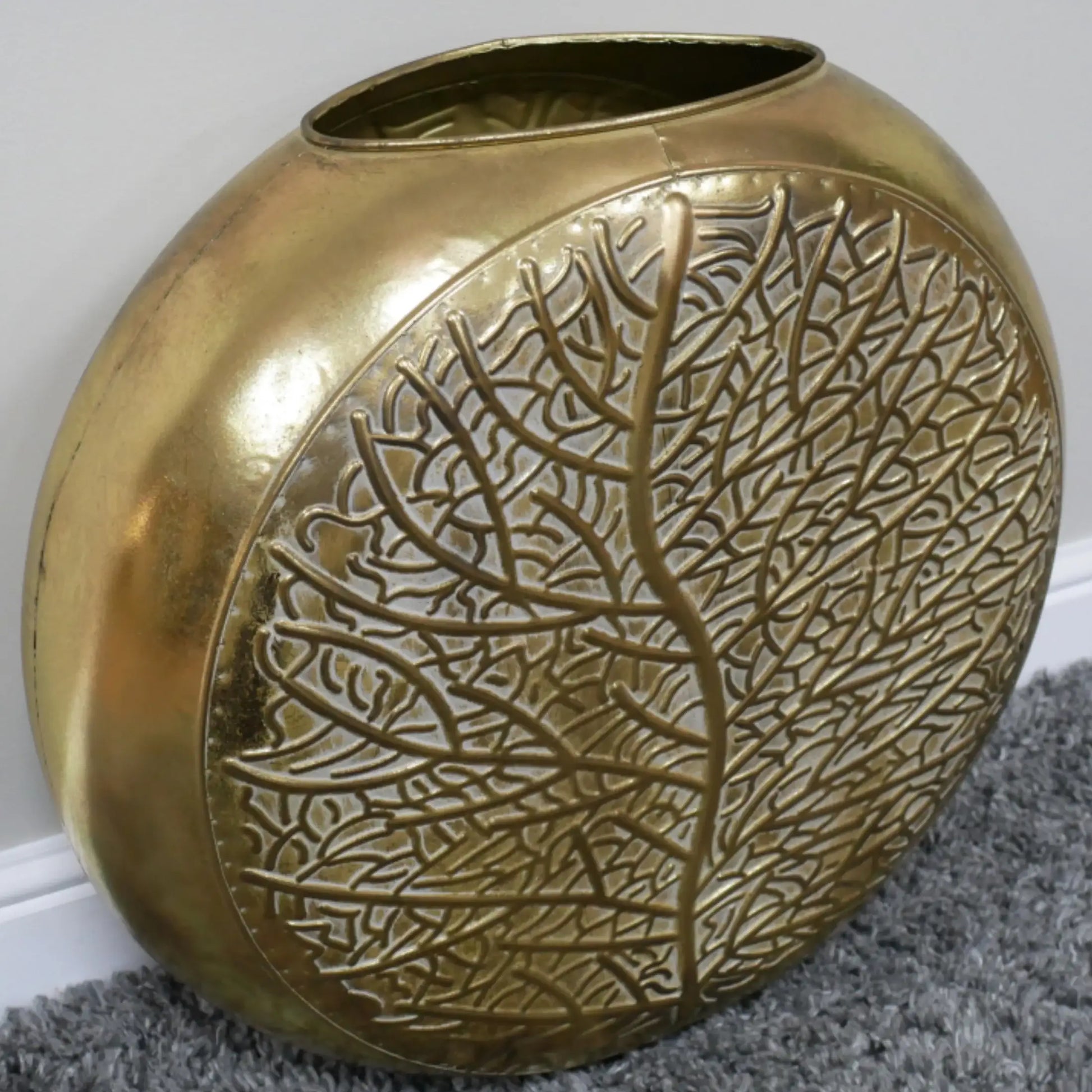 Extra Large Gold Leaf Print Vase