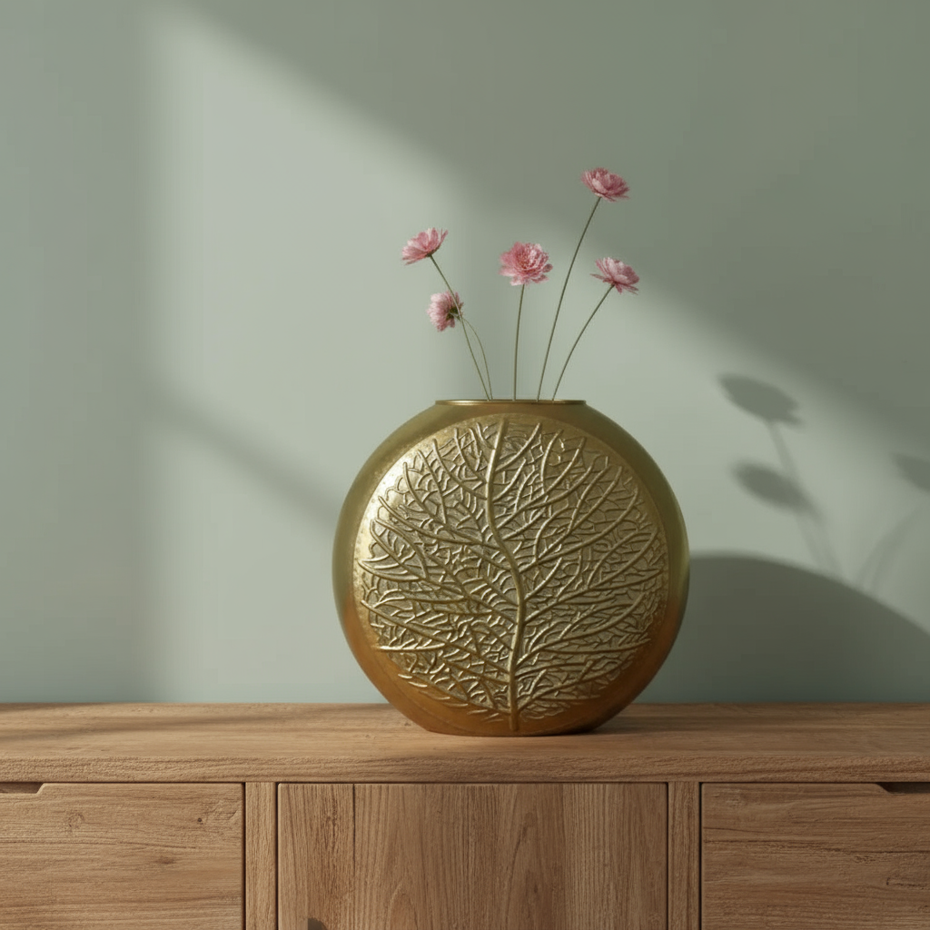 Extra Large Gold Leaf Print Vase