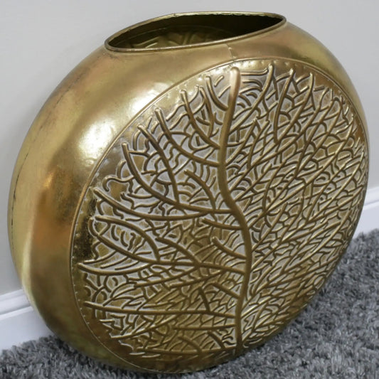 Extra Large Gold Leaf Print Vase