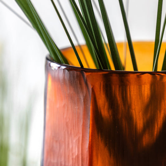 Faceted Amber Glass Vase 3