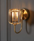 Faceted Glass Shade Antique Brass Wall Light - The Farthing