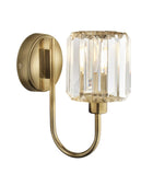 Faceted Glass Shade Antique Brass Wall Light - The Farthing