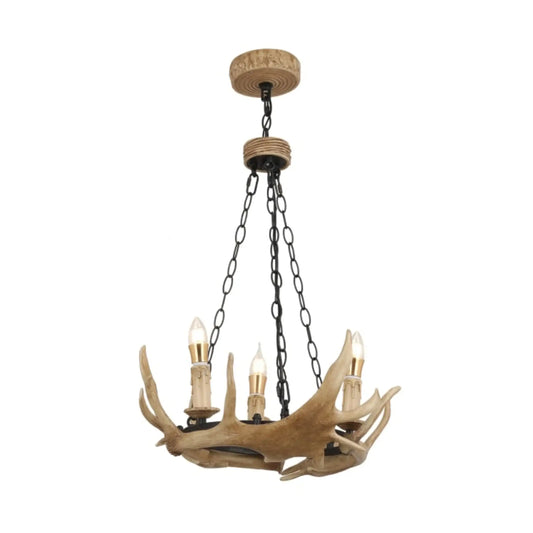 Chandelier with antler design on a white background