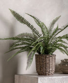 Faux Green Fern in Wicker Pot 5