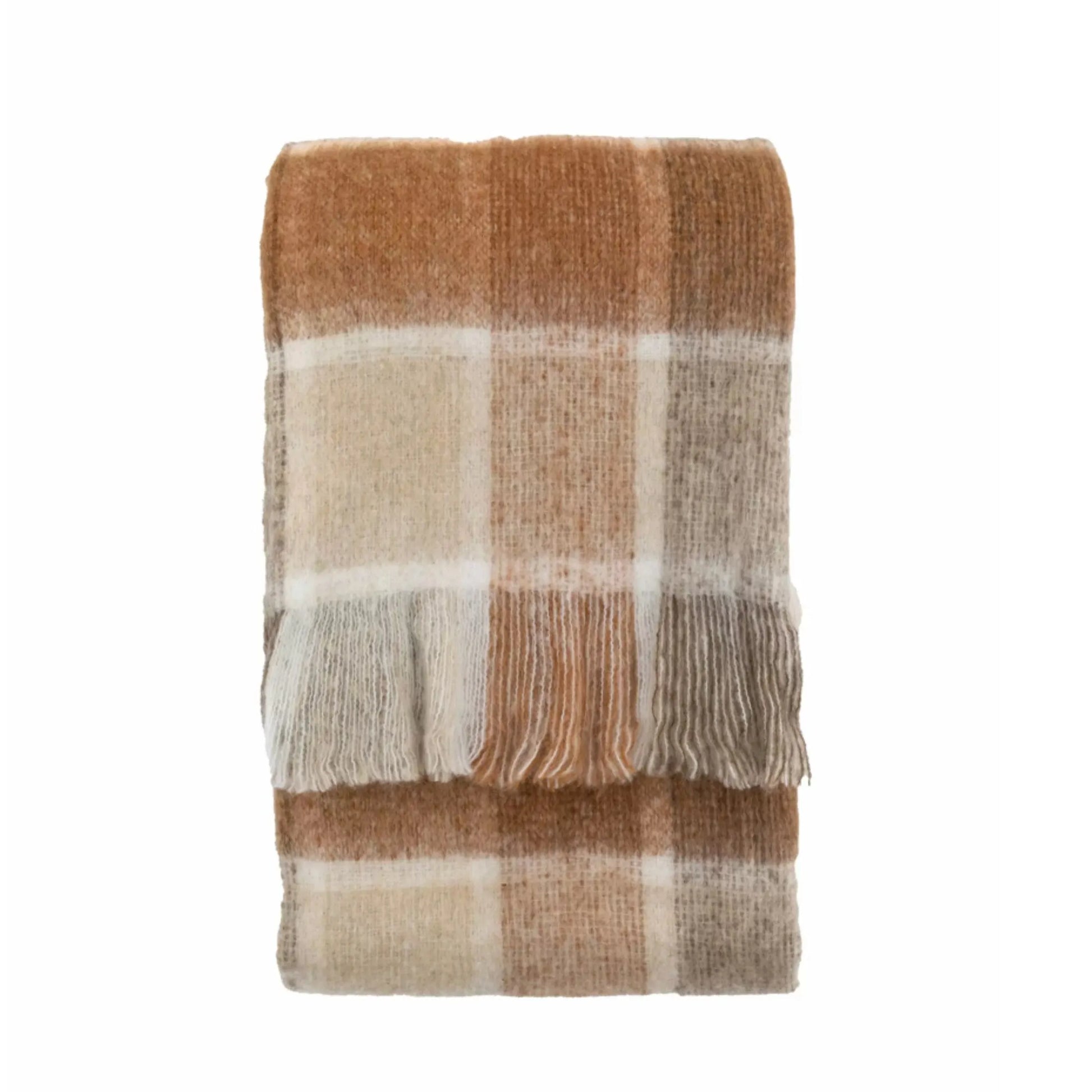 Faux Mohair Checked Design Throw 1