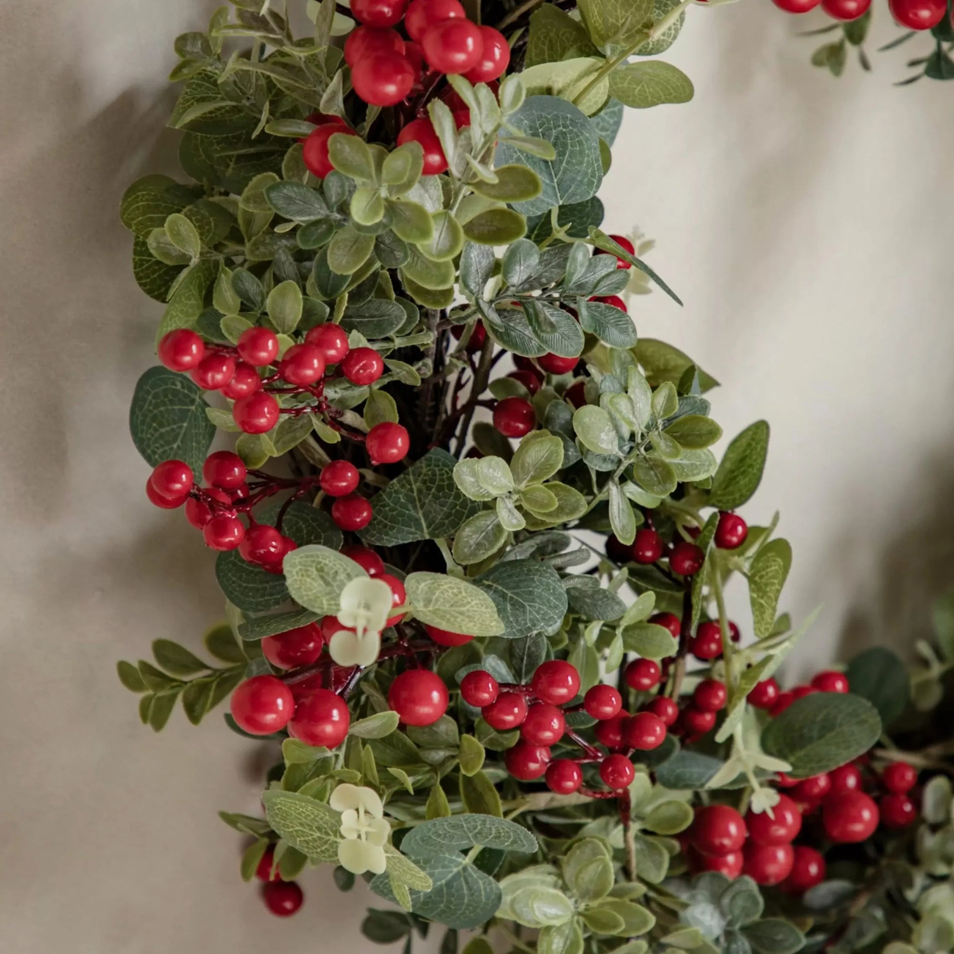 Faux Red Berry Wreath 1