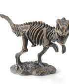 Dinosaur skeleton model on a white background