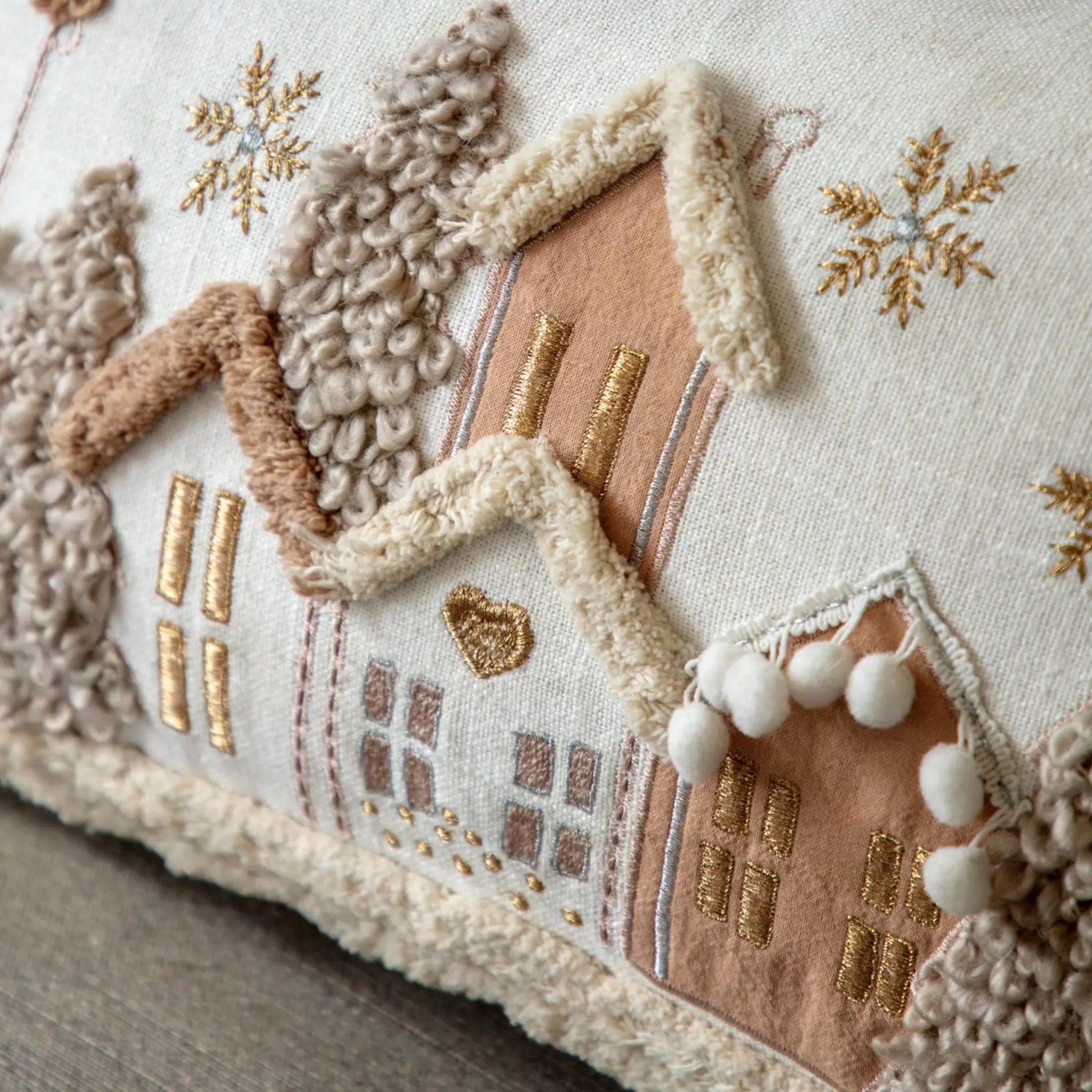 Festive House Scene Rectangular Cushion 6