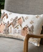 Festive House Scene Rectangular Cushion