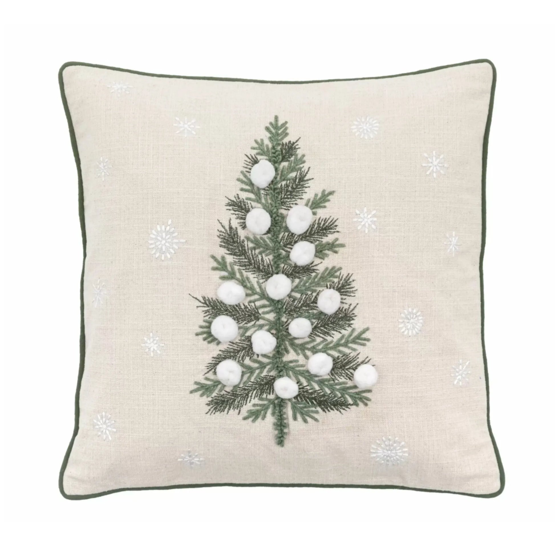 Festive Snowball Tree Square Cushion 3