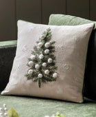 Festive Snowball Tree Square Cushion 1