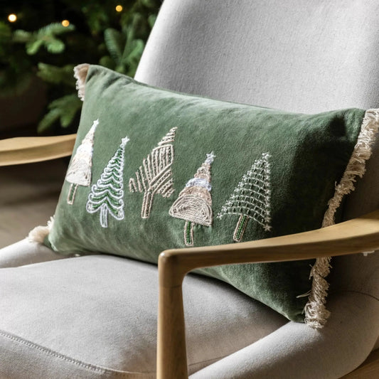 Festive Trees Rectangular Cushion