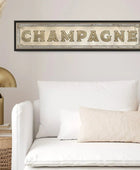 Framed Rectangular Antique Glass Champagne Wall Mirror