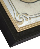 Framed Rectangular Antique Glass Champagne Wall Mirror 1