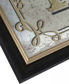 Framed Rectangular Antique Glass First Class Wall Mirror 1