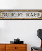 Framed Rectangular Antique Glass No Riff Raff Wall Mirror 4