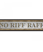 Framed Rectangular Antique Glass No Riff Raff Wall Mirror 1