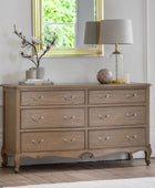 French Inspired Weathered Wood Chest of 6 Drawers