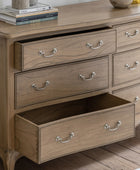 French Inspired Weathered Wood Chest of 6 Drawers 6